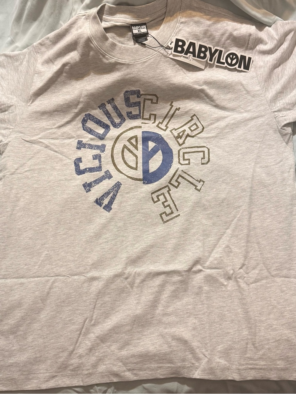 Babylon Men’s XL Gray Vicious Circle Graphic Print Crew Neck Short Sleeve Tee